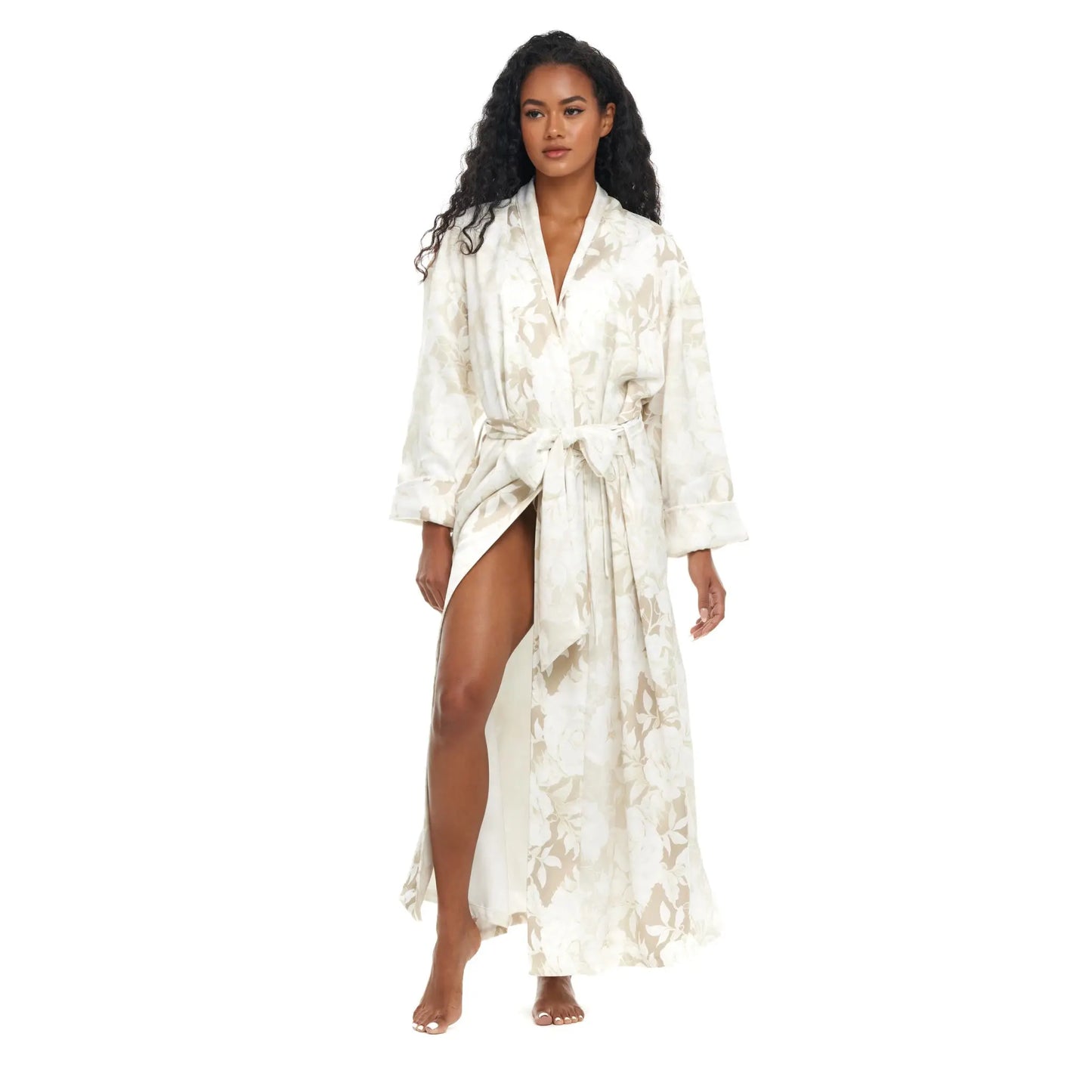 Ivory Romance bridal robe long length Queens Wear Robes