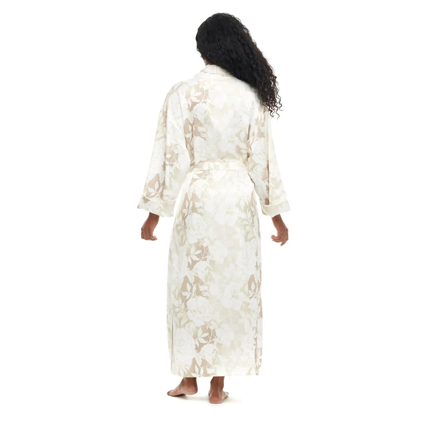 Ivory Romance bridal robe back view Queens Wear Robes