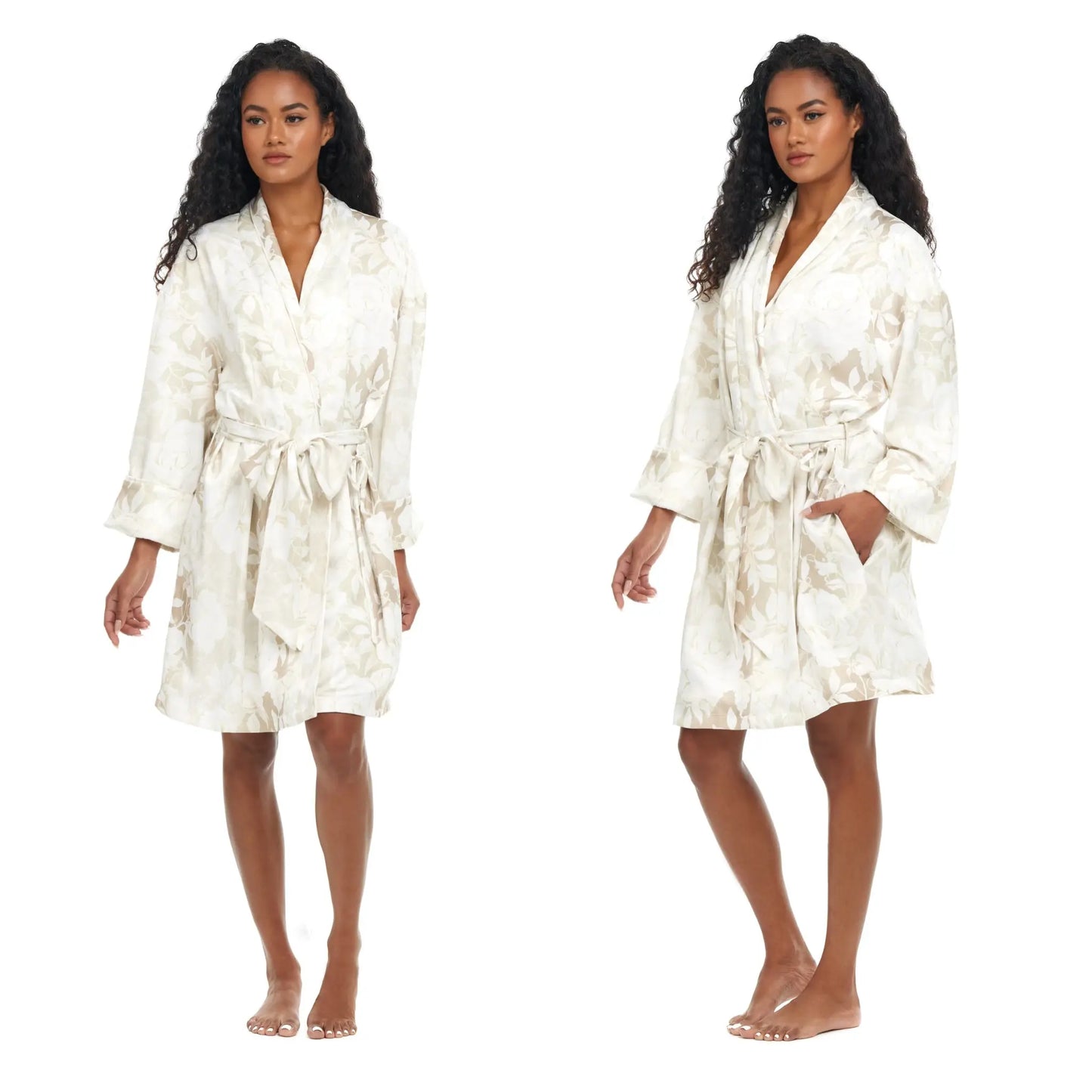 Ivory Romance bridal robe short length Queens Wear Robes