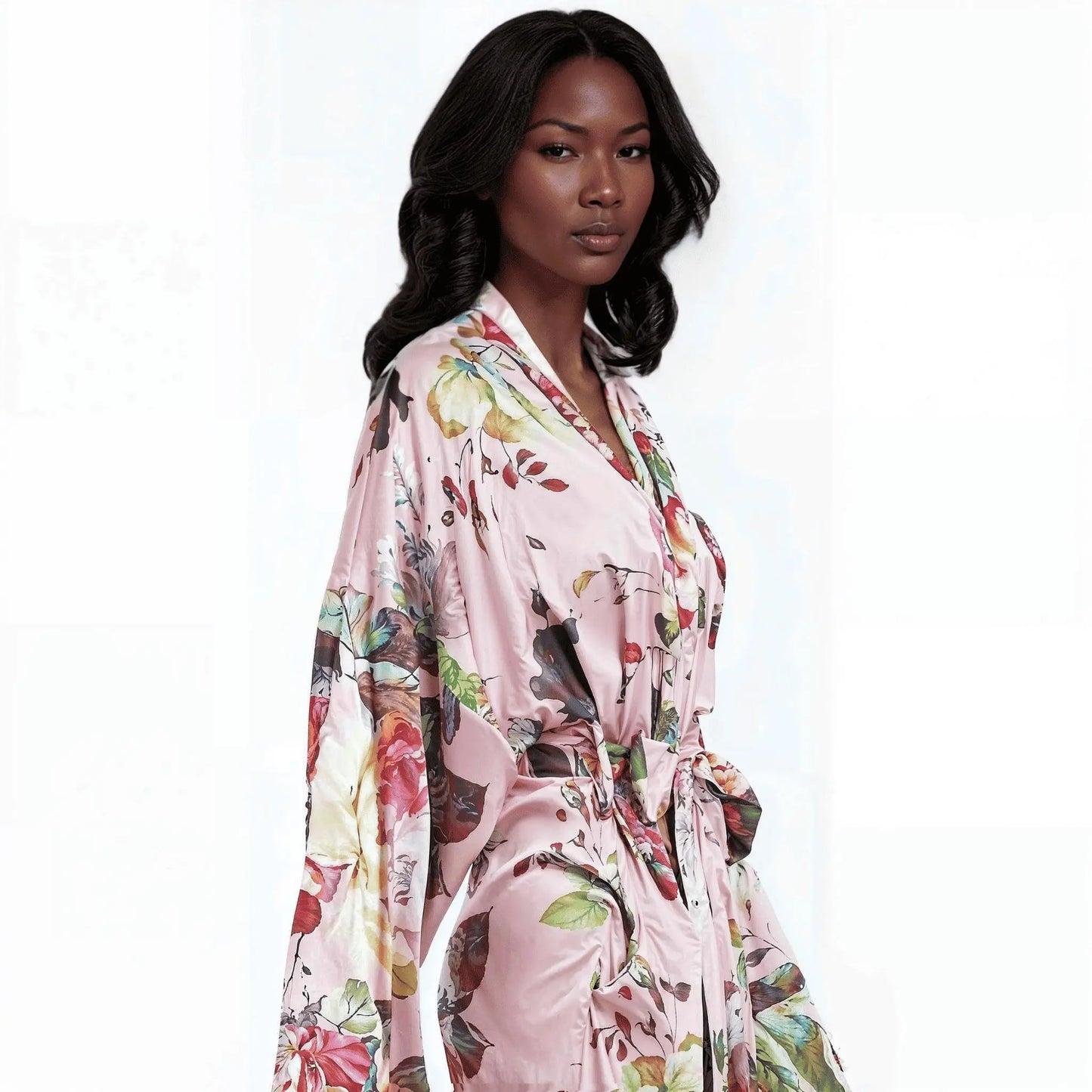 Peach Garden floral Robe Queens Wear Robes